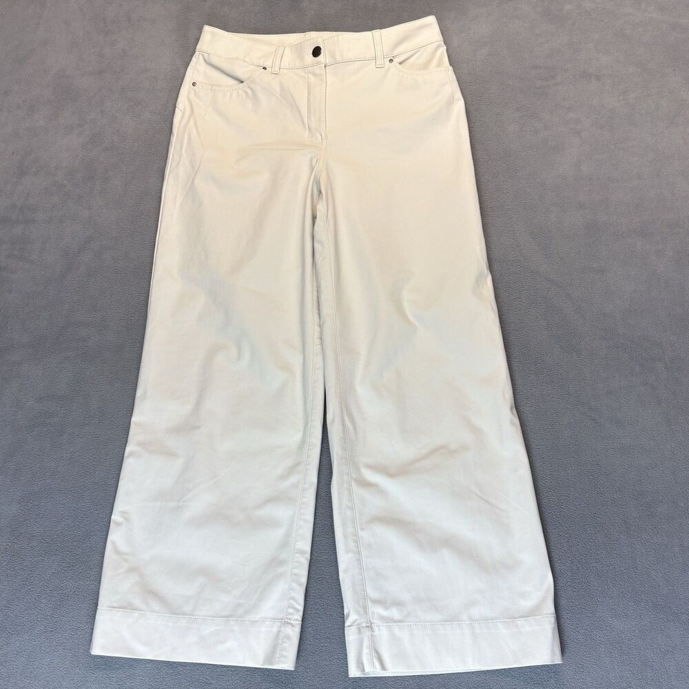 Lululemon 28 City Sleek 5 Pocket Wide-Leg High Rise 7/8 Length Pant White Opal - Picture 2 of 9